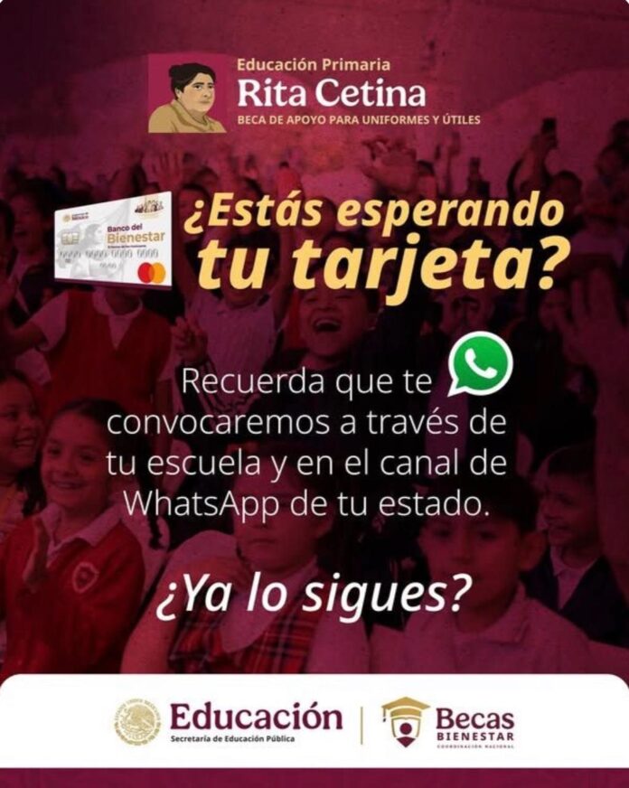 ⚠️ ¿No pudiste asistir a la entrega de tu tarjeta de la Beca “Rita Cetina” Primaria porque te cambiaste de estado?