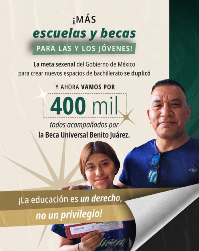La Beca Benito Juárez acompañará a las y los jóvenes que ingresen a los nuevos espacios de educación media superior. 📚